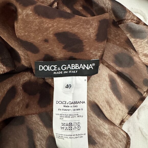Dolce & Gabbana Leo Chiffon Blouse With Bow NWOT 40/4  $1500.00 - Picture 3 of 3
